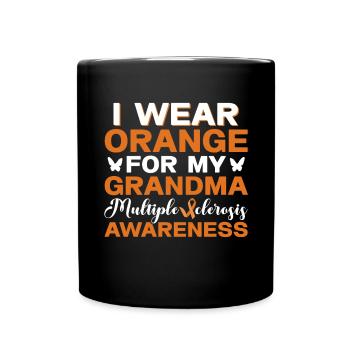 Je porte de l’orange pour la sclérose en plaques de ma grand-mère - Mug uni - noir - Devant