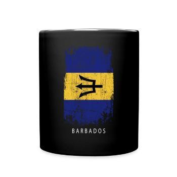 Souvenir avec le drapeau de la Barbade - Mug uni - noir - Devant