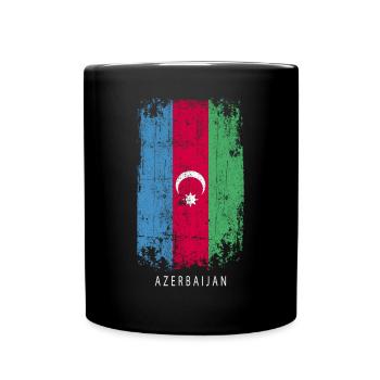 Souvenir with the country flag of Azerbaijan - Full Colour Mug - black - Front