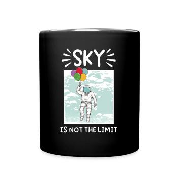 Astronaut Sky Is Not The Limit Spaceman Space - Full Colour Mug - black - Front
