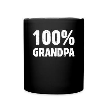100% Grandpa - Funny Father's Day Grandpa - 100% G - Tasse einfarbig - Schwarz - Vorne