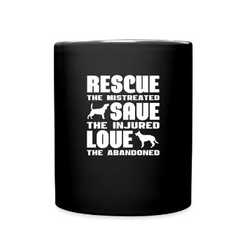Tierrettung - Tasse einfarbig - Schwarz - Vorne