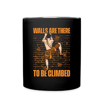 Walls Are There To Be Climbed Sport Climbing - Full Colour Mug - black - Front