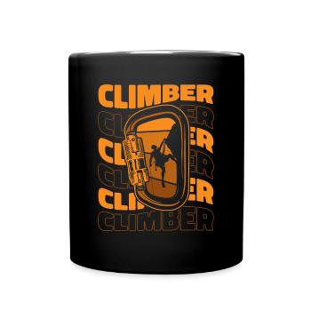 Climber Alpinklettern Sportklettern Speedklettern - Tasse einfarbig - Schwarz - Vorne