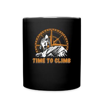 Time To Climb Alpinklettern Sportklettern Kraxler - Tasse einfarbig - Schwarz - Vorne