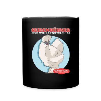 Seidenhuhn | Silkie Hühner Seidenhühner Geschenk - Tasse einfarbig - Schwarz - Vorne