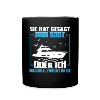 Bootsfahrer Bootsführerschein Kapitän - Tasse einfarbig - Schwarz - Vorne