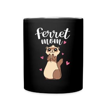 Mother's Day Cute Women Weasel Ferret Mom - Tasse einfarbig - Schwarz - Vorne