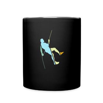 Klettern Retro - Tasse einfarbig - Schwarz - Vorne