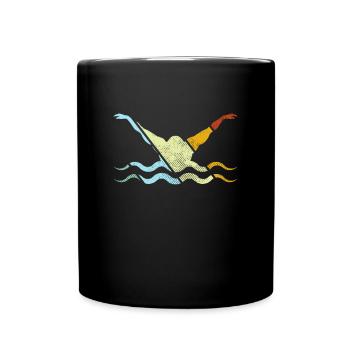 Natation Rétro - Mug uni - noir - Devant