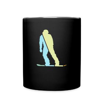 Snowboarding Retro - Tasse einfarbig - Schwarz - Vorne