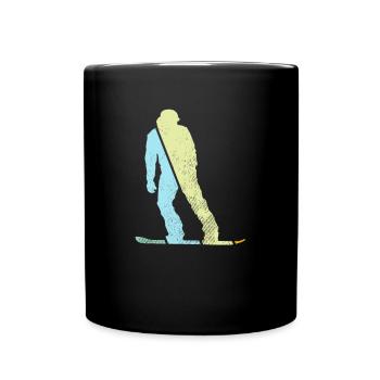 Snowboarding Retro - Tasse einfarbig - Schwarz - Vorne