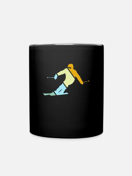 Ski Retro - Full Colour Mug - black