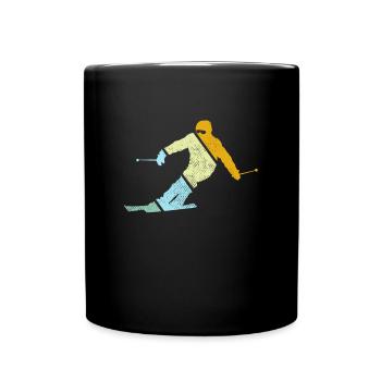 Ski Retro - Tasse einfarbig - Schwarz - Vorne