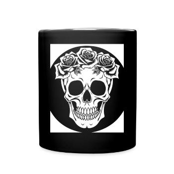 Horror Skull Skull Art Skull Gothic Heavy Metal - Full Colour Mug - black - Front