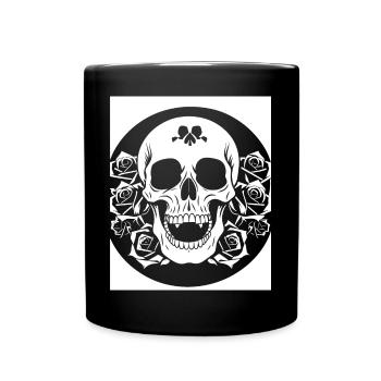 Horror Skull Skull Art Skull Gothic Heavy Metal - Full Colour Mug - black - Front