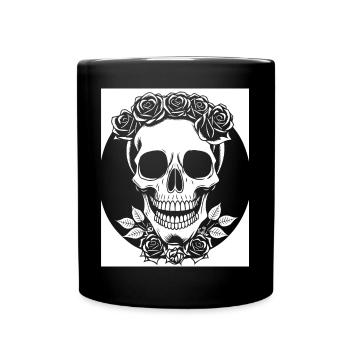 Horror Skull Skull Art Skull Gothic Heavy Metal - Full Colour Mug - black - Front