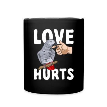 Graupapagei African Grey Parrot Papagei - Tasse einfarbig - Schwarz - Vorne
