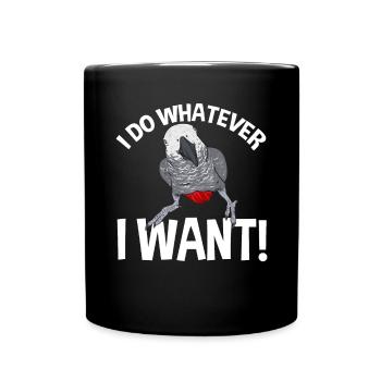Graupapagei African Grey Parrot Papagei - Tasse einfarbig - Schwarz - Vorne