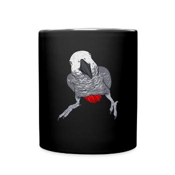 Graupapagei African Grey Parrot Papagei - Full Colour Mug - black - Front