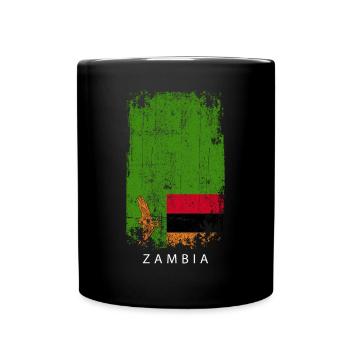 Souvenir avec le drapeau du pays de la Zambie - Mug uni - noir - Devant