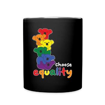 Rainbow Flag Pride LGBTQ Mignon Koala Stack - Mug uni - noir - Devant