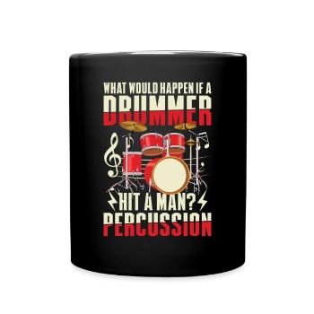 Schlagzeuger Schlagzeug Drumsticks - Tasse einfarbig - Schwarz - Vorne