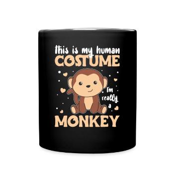 c’est mon costume humain je suis vraiment un singe - Mug uni - noir - Devant
