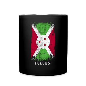 Souvenir with the country flag of Burundi - Full Colour Mug - black - Front