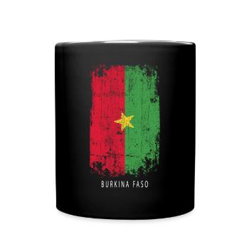 Souvenir avec le drapeau du Burkina Faso - Mug uni - noir - Devant