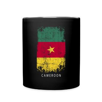 Souvenir with the country flag of Cameroon - Full Colour Mug - black - Front