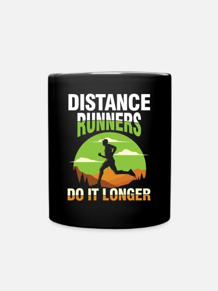 Distance Runners Do It Longer für einen Jogger - Tasse einfarbig - Schwarz
