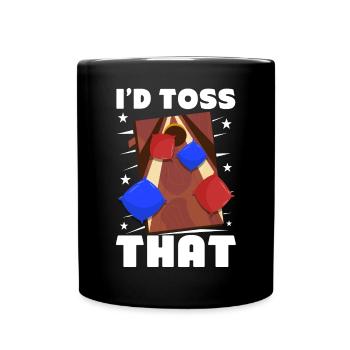 Lustiges Cornhole Corn Hole - Tasse einfarbig - Schwarz - Vorne