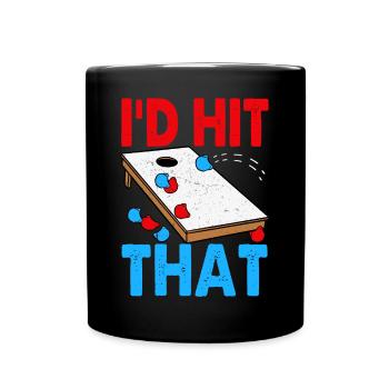 Lustiges Cornhole Corn Hole - Tasse einfarbig - Schwarz - Vorne