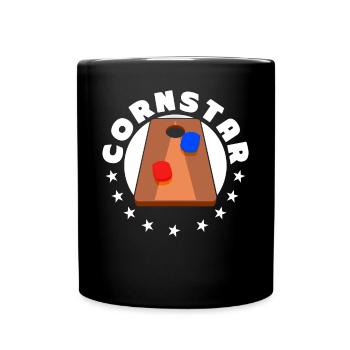 Lustiges Cornhole Corn Hole - Tasse einfarbig - Schwarz - Vorne