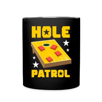 Lustiges Cornhole Corn Hole - Tasse einfarbig - Schwarz - Vorne