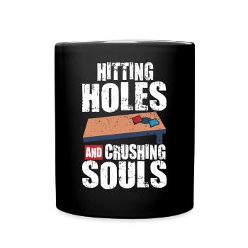 Lustiges Cornhole Corn Hole - Tasse einfarbig - Schwarz - Vorne