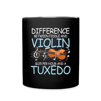 Difference Between Fiddle And Violin - Tasse einfarbig - Schwarz - Vorne