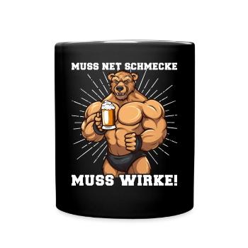 Bodybuilder Must Taste Net Must Work - Full Colour Mug - black - Front