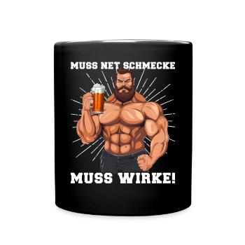 Bodybuilder Must Taste Net Must Work - Full Colour Mug - black - Front