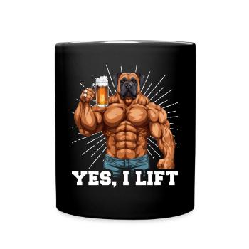 Bodybuilder Gym Beer | Yes I Lift - Full Colour Mug - black - Front