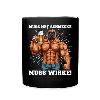 Bodybuilder Must Taste Net Must Work - Full Colour Mug - black - Front