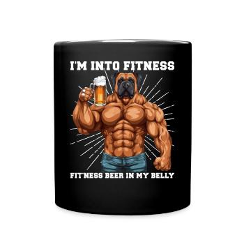 Bodybuilder Gym Beer | Yes I'm into Fitness - Full Colour Mug - black - Front