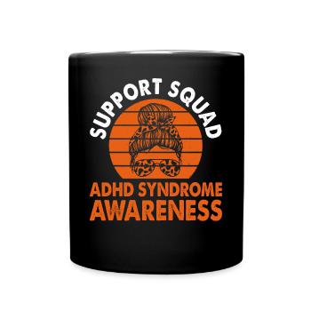 Mois de la sensibilisation au syndrome du TDAH de l’équipe de soutien - Mug uni - noir - Devant