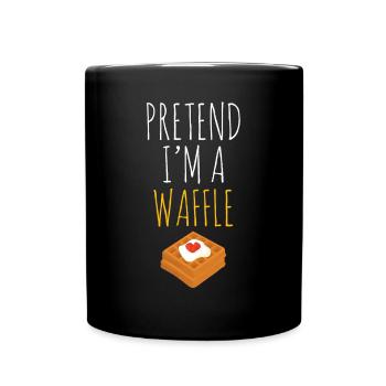 Faire semblant d’être une gaufre - Mug uni - noir - Devant