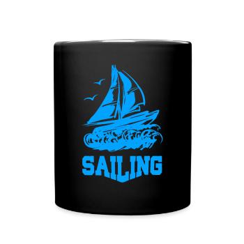 SAILING BOAT SAIL SHIP SEGELSCHIFF - Tasse einfarbig - Schwarz - Vorne