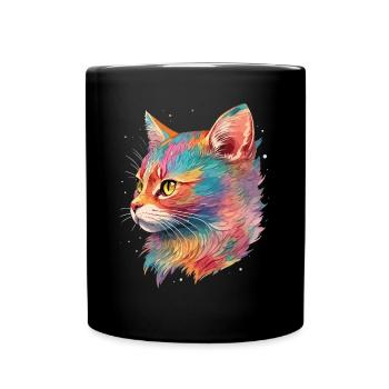 Chat Illustration Chat Dessin Pastel Chat - Mug uni - noir - Devant