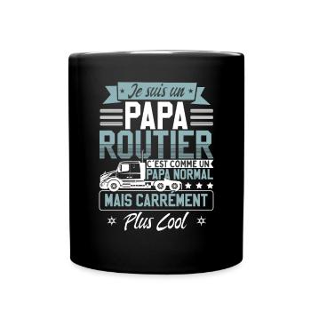 Papa Routier Hommes Chauffeur De Poids Lourd - Mug uni - noir - Devant