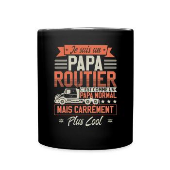 Papa Routier - Mug uni - noir - Devant