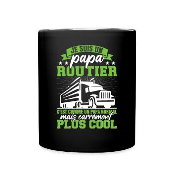Je Suis Papa Routier - Mug uni - noir - Devant